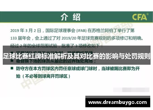 足球比赛红牌标准解析及其对比赛的影响与处罚规则